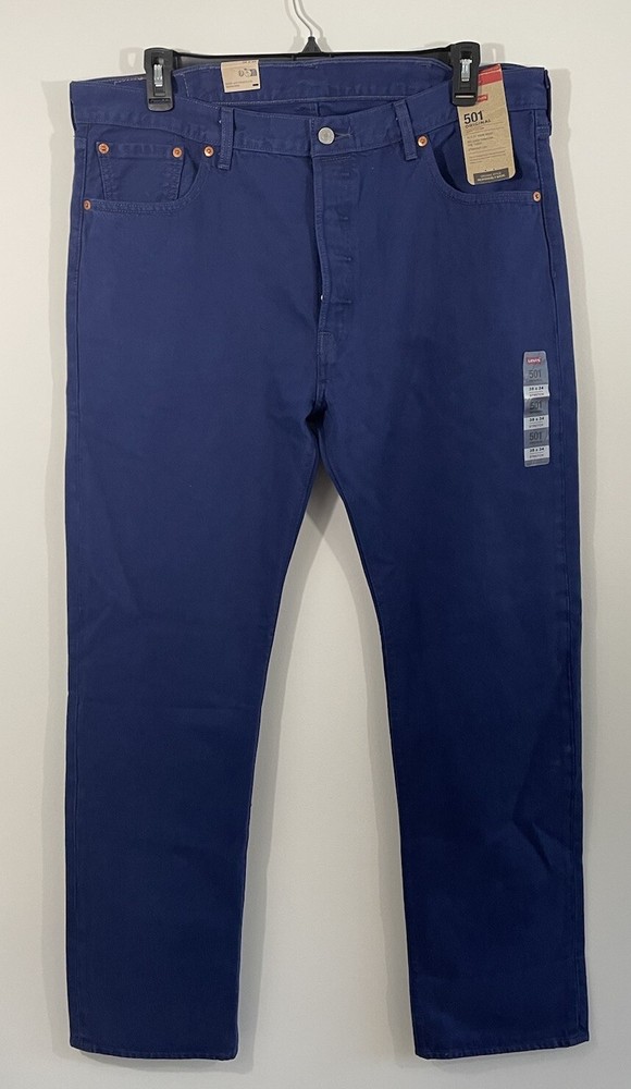 Levi's 501 Original Fit Men's Blue Jeans 38x34 Straight Leg Button Fly