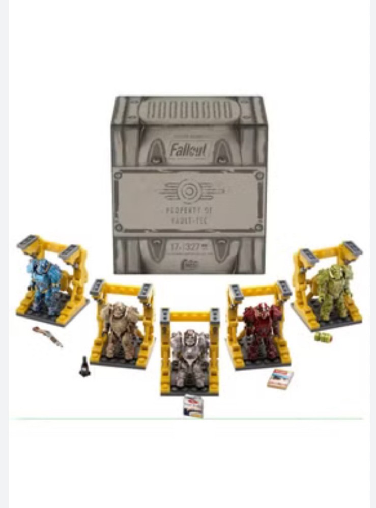 MEGA Fallout T-60 Power Armor Collection Set With 5 Figures (327 pcs) NEW SEALED