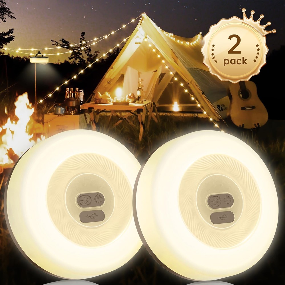 Camping String Lights (2-Pack) 33FT, Outdoor Camping Lights for Christmas, 7 ...