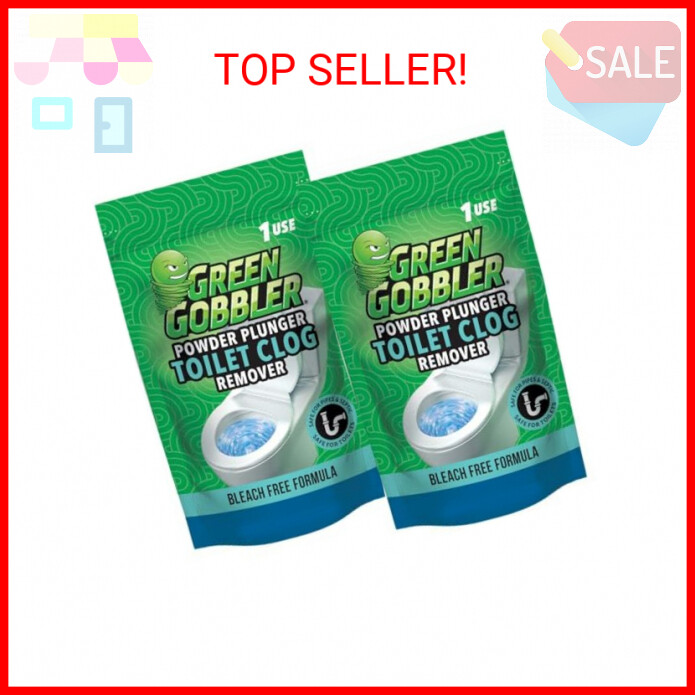 Green Gobbler POWDER PLUNGER Toilet Bowl Clog Remover - 2 Pack Net WT 16.5 oz