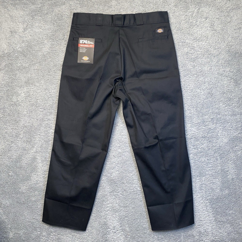 Dickies Work 874 Pants Mens 36x27 Original Fit Factory Unhemmed Classic Black