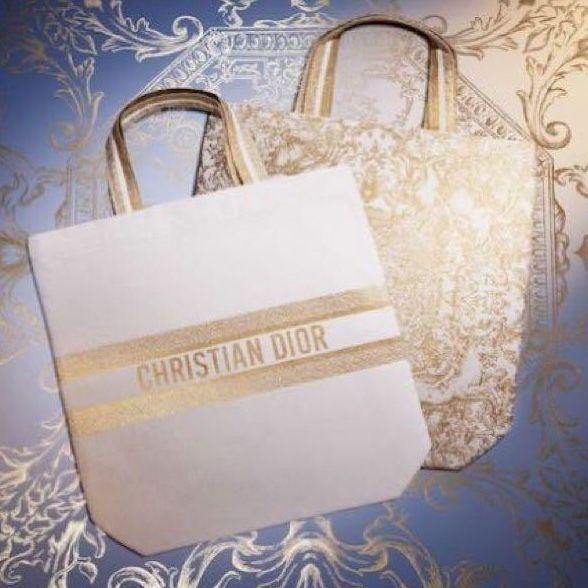 Limited edition holiday Dior eco tote bag in gold #59b52a