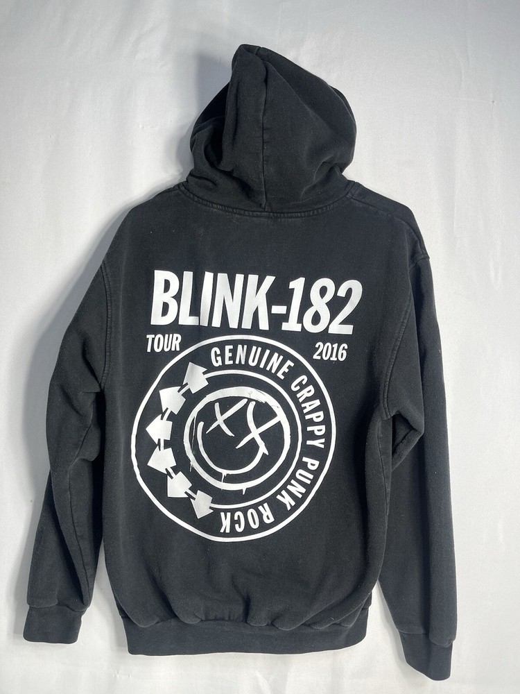 Blink 182 Concert Tour 2016 Merch Hoodie Mens M Black Full Zip Punk Rock Band