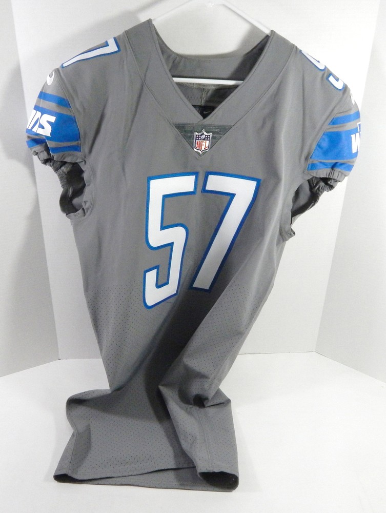 2019 Detroit Lions Anthony Pittman #57 Game Issued Grey Jersey Color Rush 42