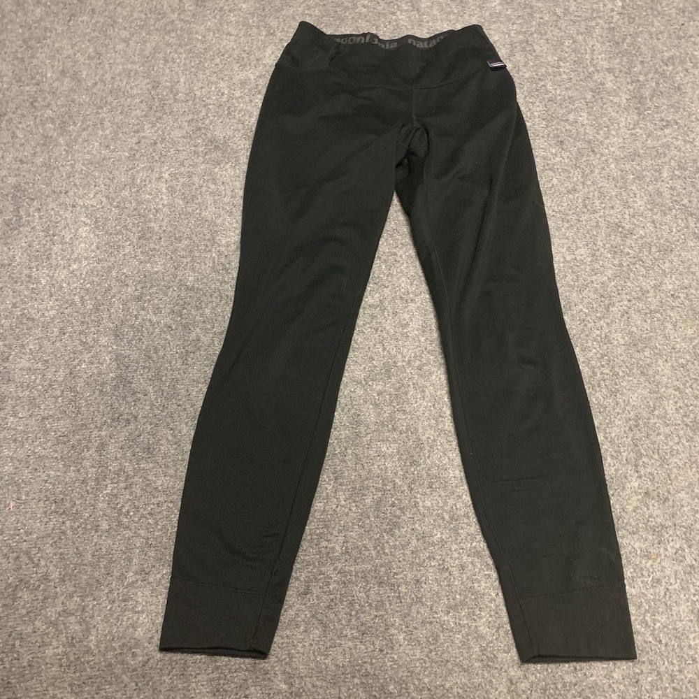 Women's Patagonia Capilene Base Layer Pants Size S Small Black Capilene