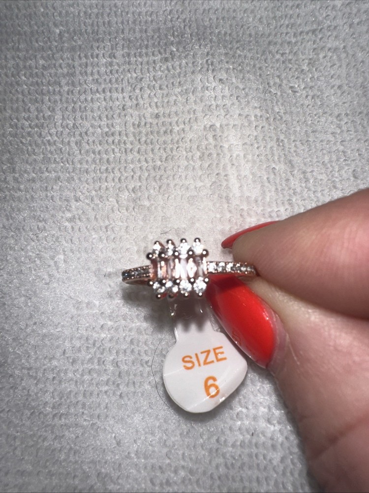 Lab Created Morganite Ring Size 6 Genuine Pink Gemstone