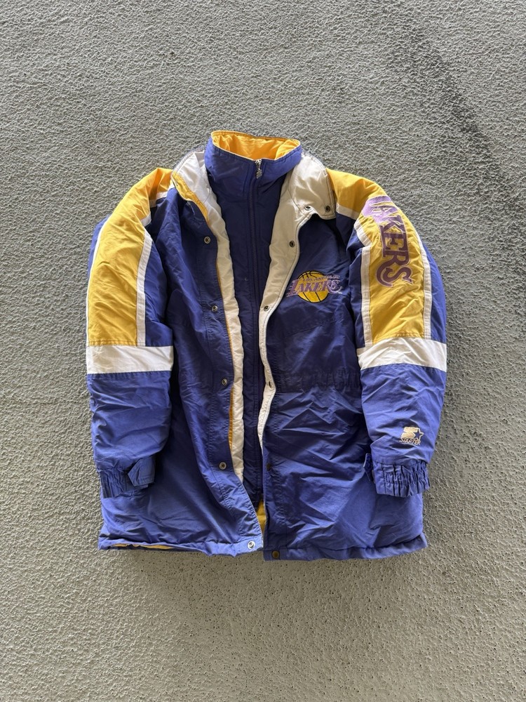 Vintage 90s Los Angeles Lakers Starter Jacket Large NBA Throwback