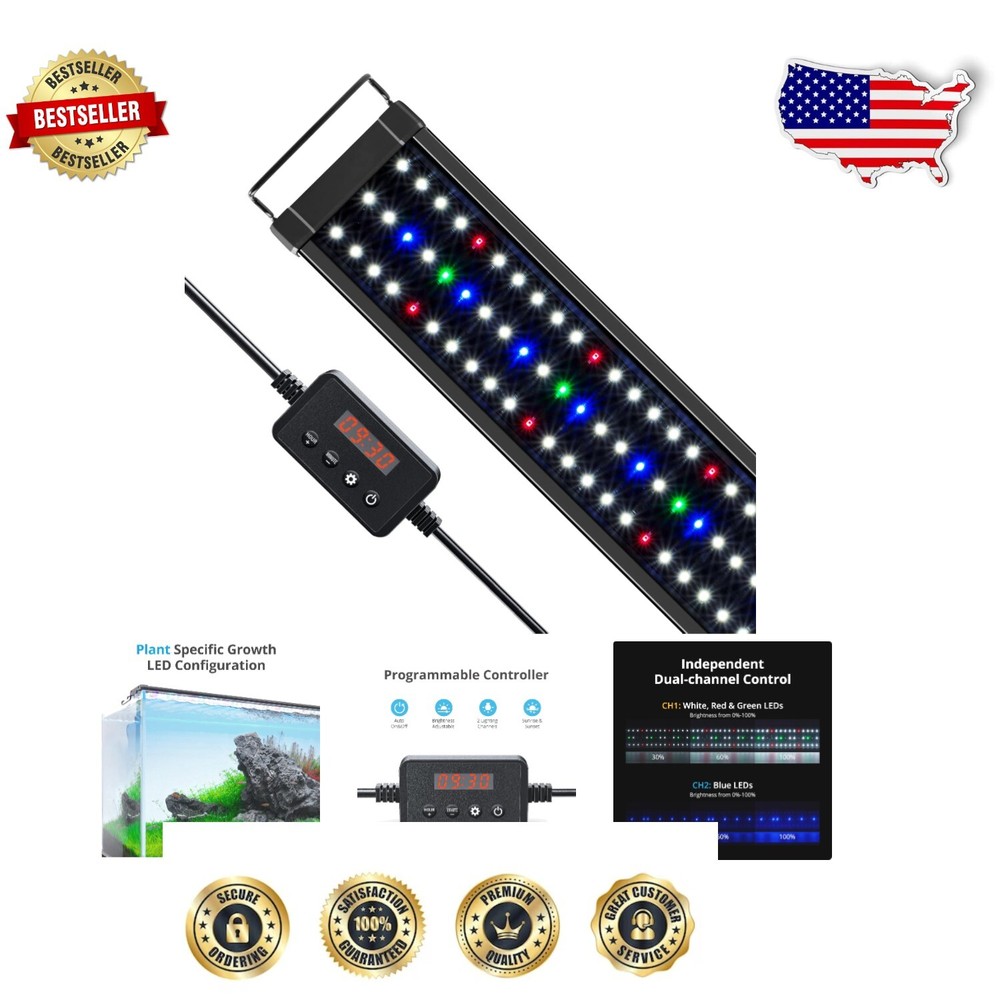 Full-Spectrum LED Aquarium Light 21W for 30-36 Inch Tanks