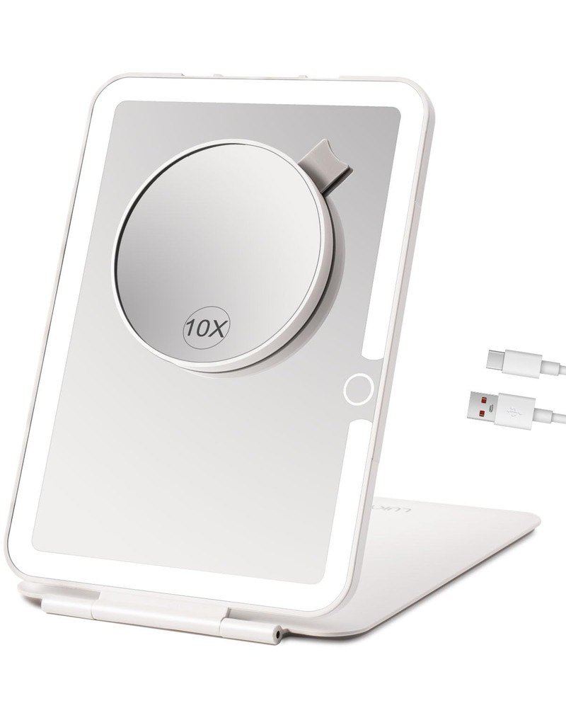 Rechargeable Travel Makeup Mirror with LED Lights Portable Vanity Mirror