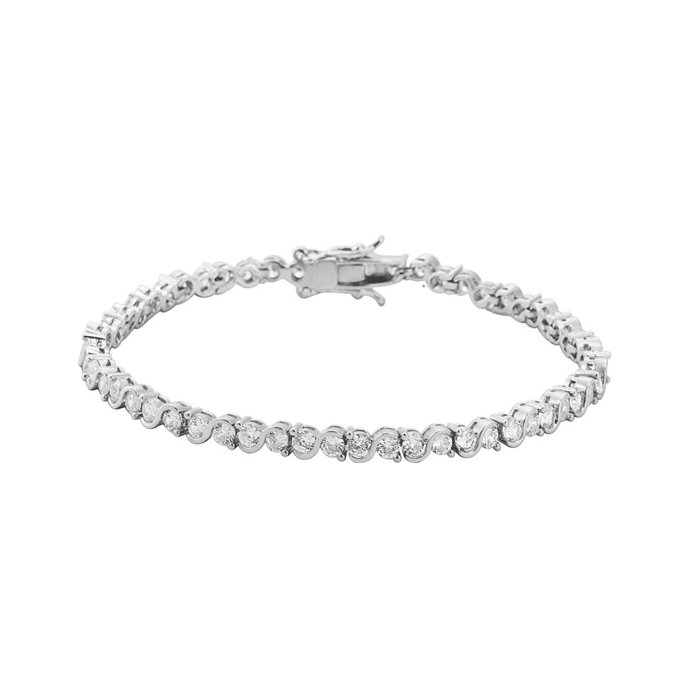 6.5Ct Round Simulated Diamond 14k White Gold Plated Women Pretty Tennis Bracelet