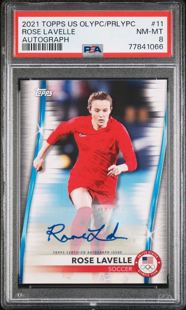 PSA 8 2020 TOPPS OLYMPICS SET ROSE LAVELLE  #\100 AUTOGRAPH AUTO