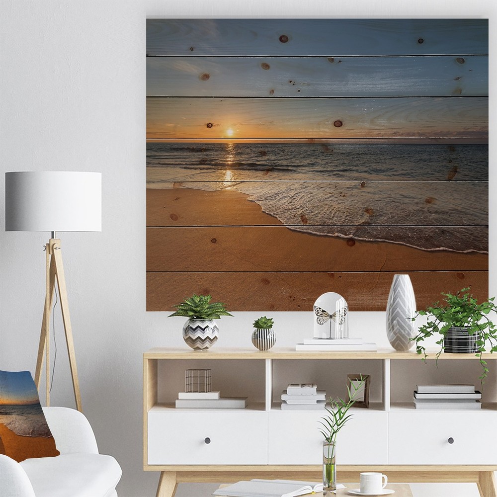 Designart 'West Cost Sunset Over the Sea' Landscapes Sea &  Small