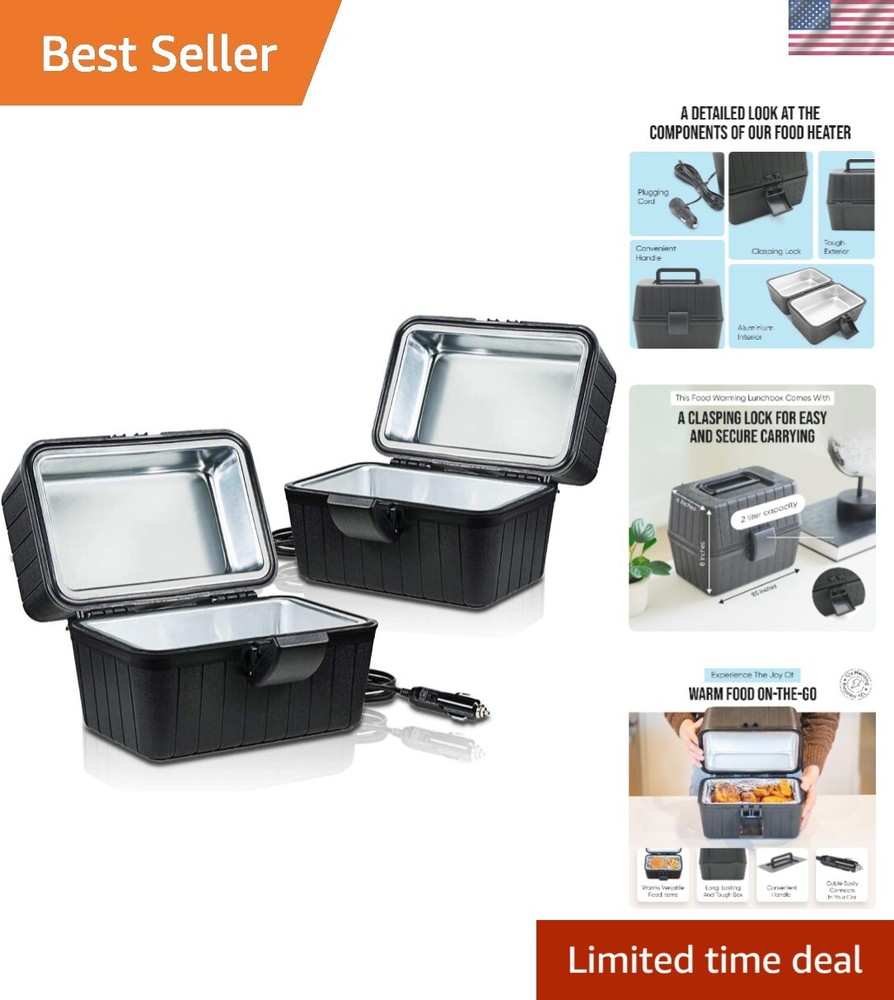 Premium Electric Lunch Box - Insulated Food Warmer for Hot Meals On-The-Go