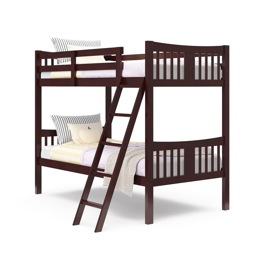Storkcraft Caribou Twin Over Twin Bunk Bed in Espresso - GREENGUARD Gold Certified