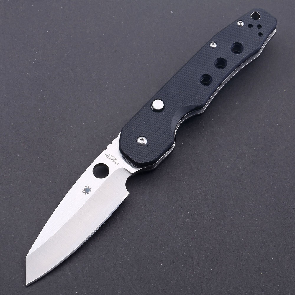 Smock Black G10 Handle Bottom Lock Tactical Camping Hunting Pocket Knife Folding