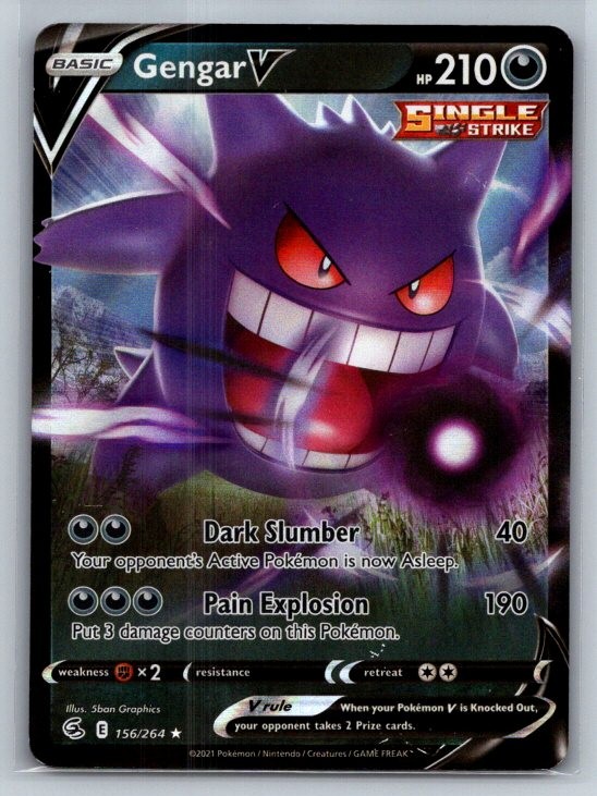 SWSH08 Fusion Strike Gengar V 156/264 Pokemon Card