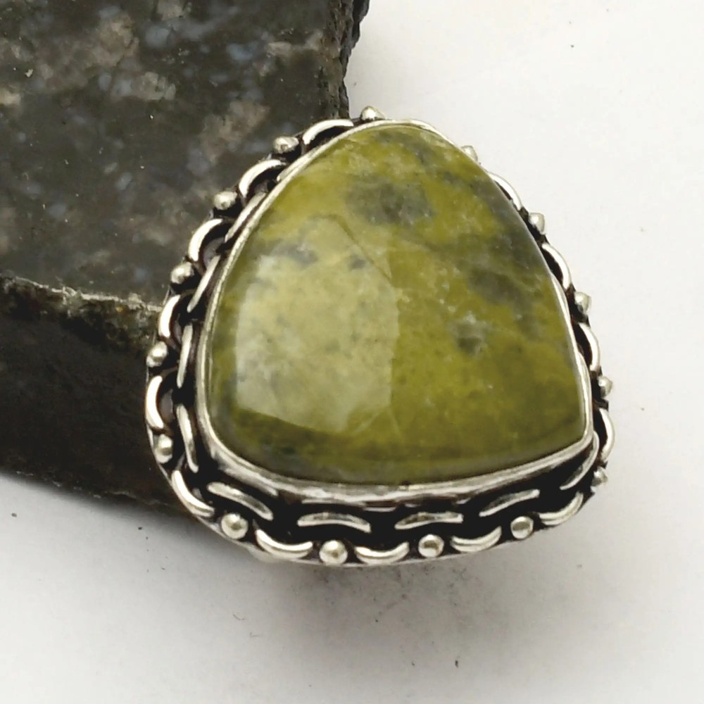 Australian Green Opal Gemstone Handmade Ring Jewelry Gift US Size-7.25 AR 78629