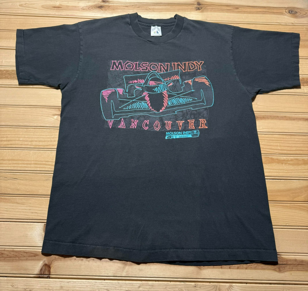 Vintage 90s Molson Indy Vancouver Neon F1-Style Motorsport Race Car Shirt - XL