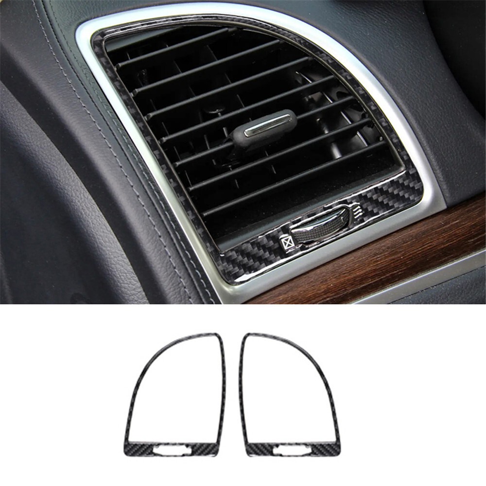 2Pcs Carbon Fiber Air Vent Trim Panel for 2015-2017 Chrysler 300 Interior Upgrade  