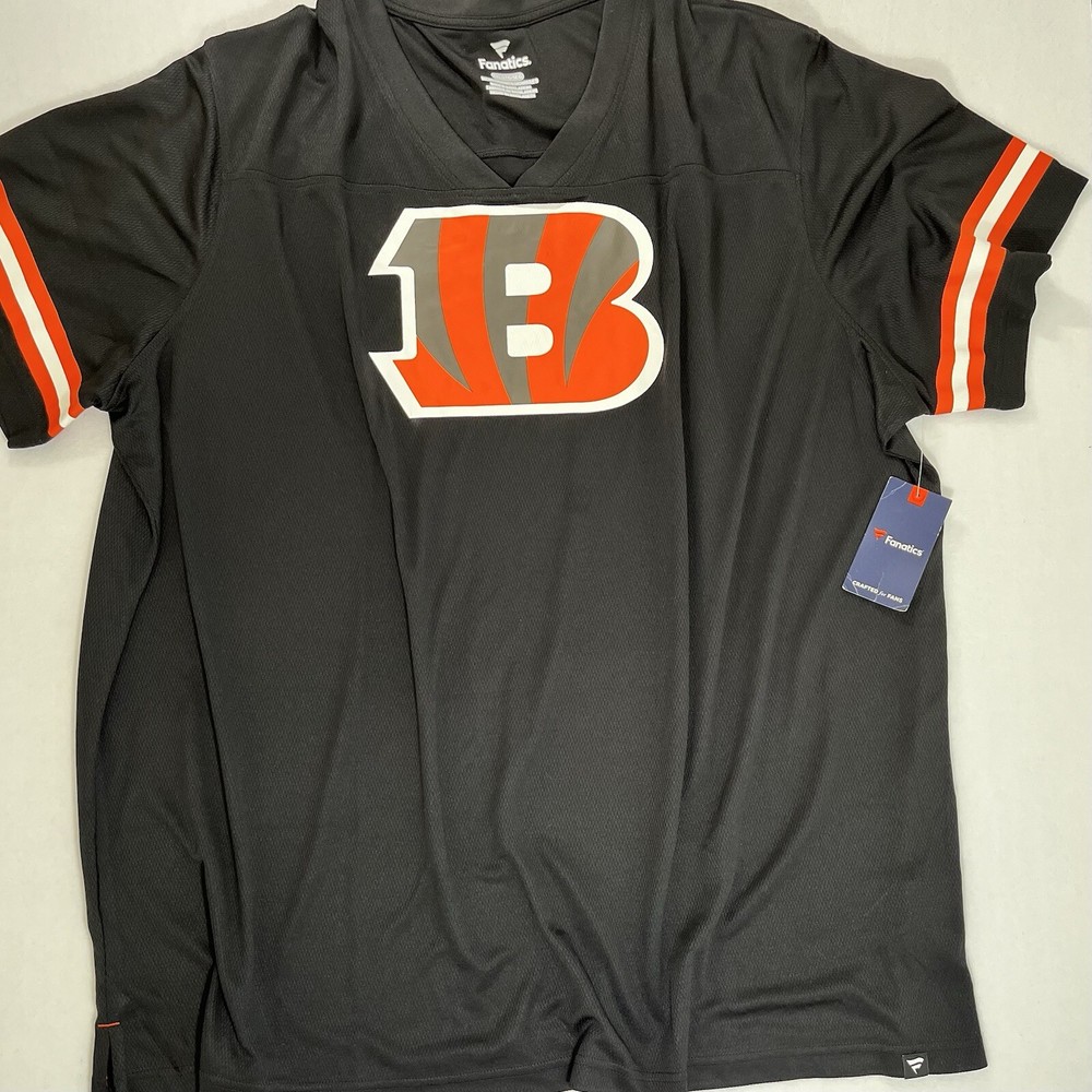 Fanatics Cincinnati Bengals Men's 5XL Jersey Bengal Stripe Logo NFL Black New
