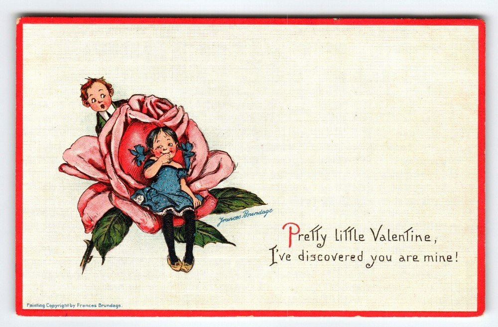 Frances Brundage Pretty Little Valentine Postcard Children 414 Gabriel Signed