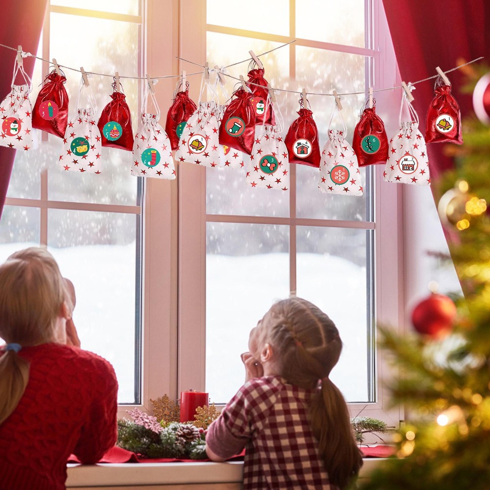 Christmas Advent Number Stickers Countdown Sticker Gift Labels for enjoyable