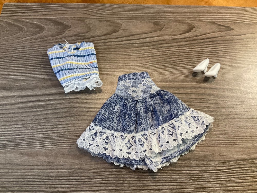 Mattel Barbie Doll  Clothes Top Shirt Skirt Shoes Outfit Set Lot
