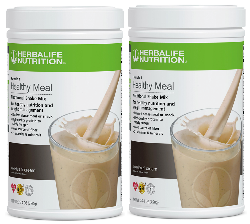 2X HERBALIFE FORMULA 1 Healthy Meal Nutritional Shake Mix 750g Cookies Cream