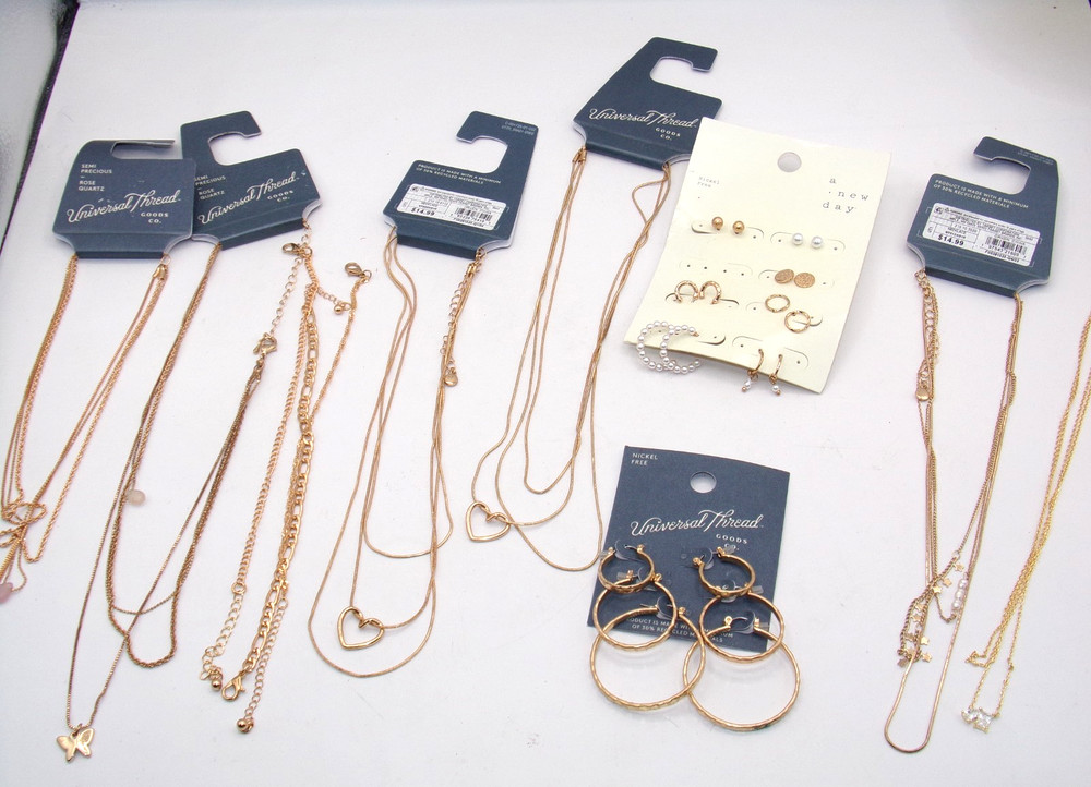 Target Jewlery Lot, Universal Thread, New Day, Earrings, Necklace, Bracelet