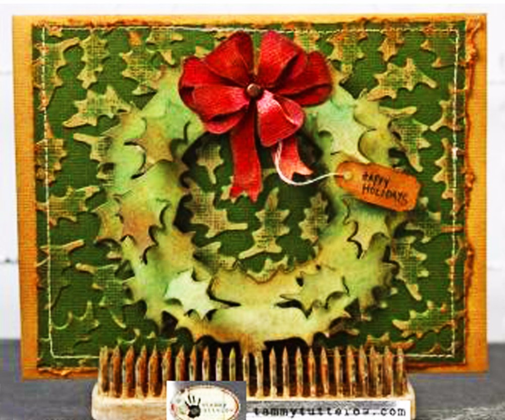 Sizzix Holly Wreath Embossing Folder Set 2-Pack #658269 Retail $10.99