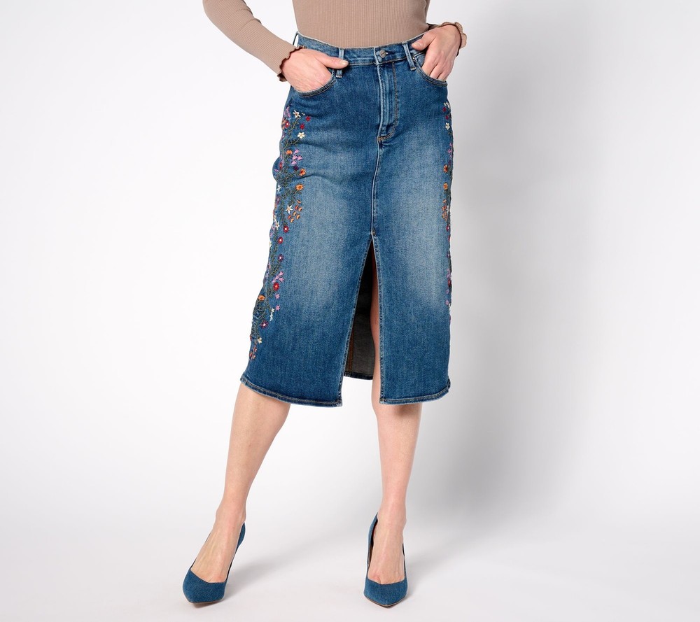 Driftwood Women's Plus Sz Skirt 24 Drifod Jeans Embroidered Piper Red A631299
