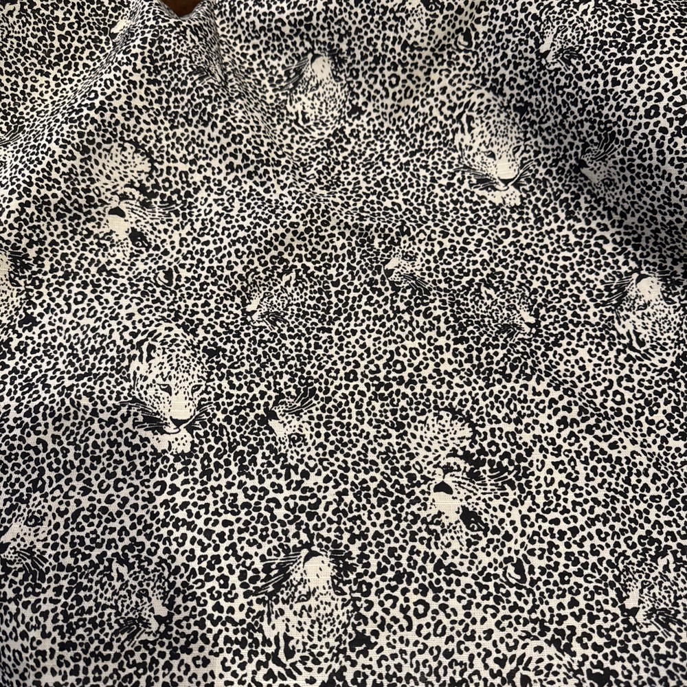Velboa Cheetah Print Fabric in White and Black - 2x2.5 Yards
