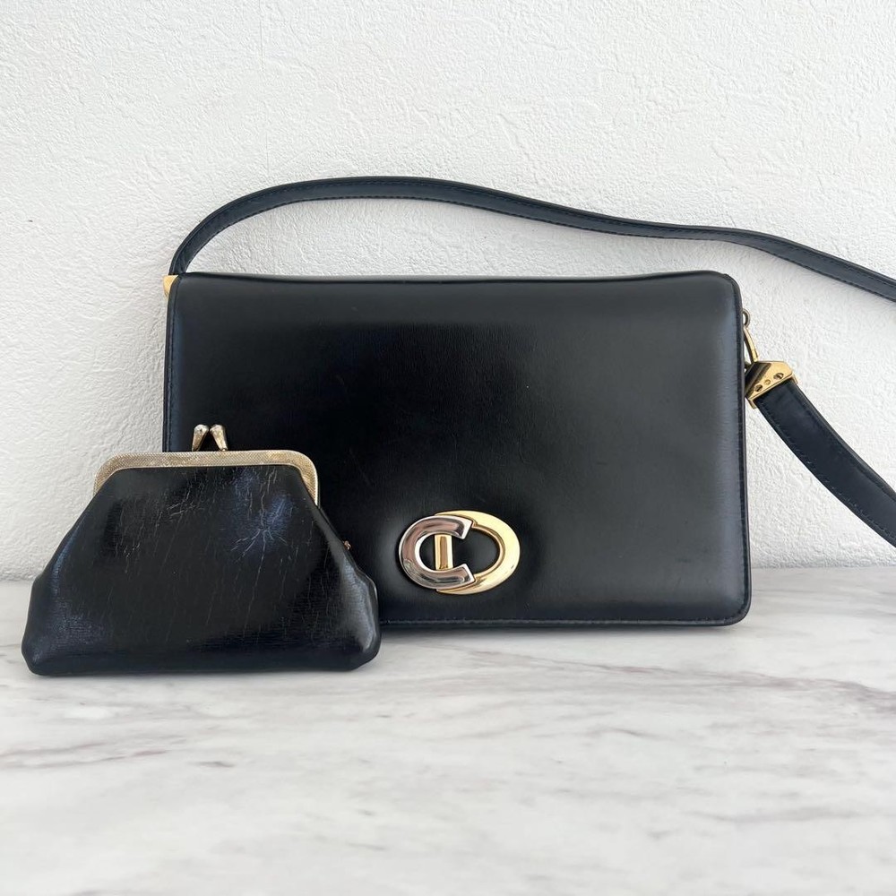 Dior Black Leather Shoulder Bag Authentic F06221952