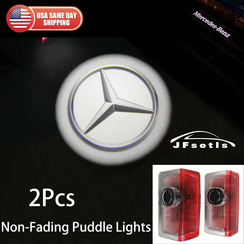 3D No Fading 2Doors Mercedes Logo Courtesy Projector Lights For Benz GLA//GL/ML