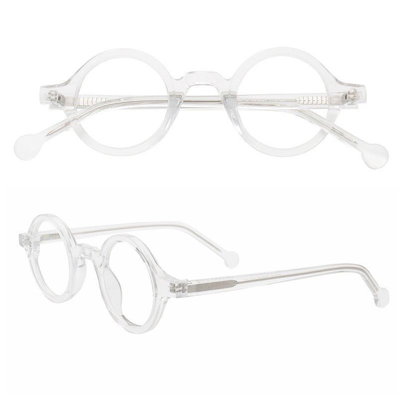 Hand Made Small Vintage Round Eyeglass Frames Full Rim Retro Acetate Glasses New