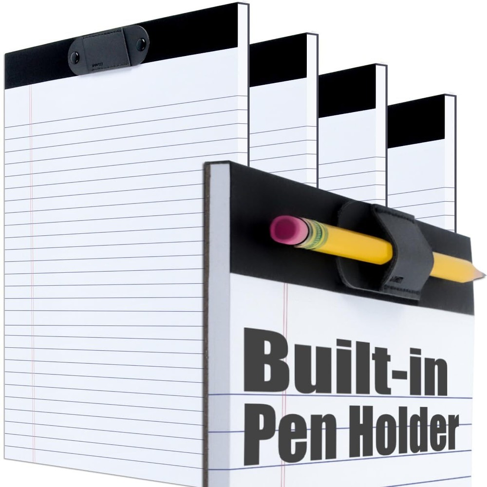 Legal Pads with Pen Holder, 8.5