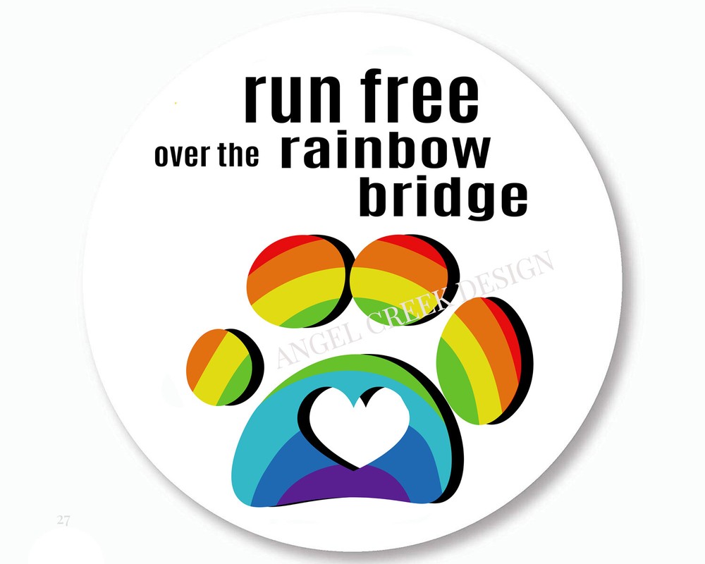 Rainbow Bridge Pet Memorial Stickers for Scrapbooks and Envelopes