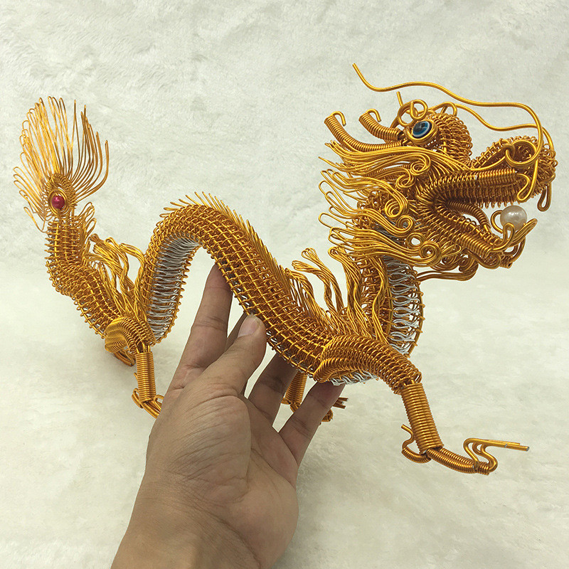 18.5-Inch Aluminum Wire Dragon Model Craft Kit for Creative Art Decor
