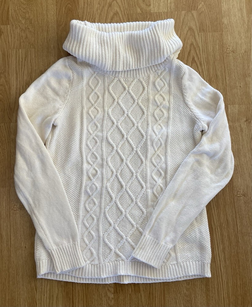 Banana Republic Womens Cream Cowl Neck Long Sleeve Sweater Size SP