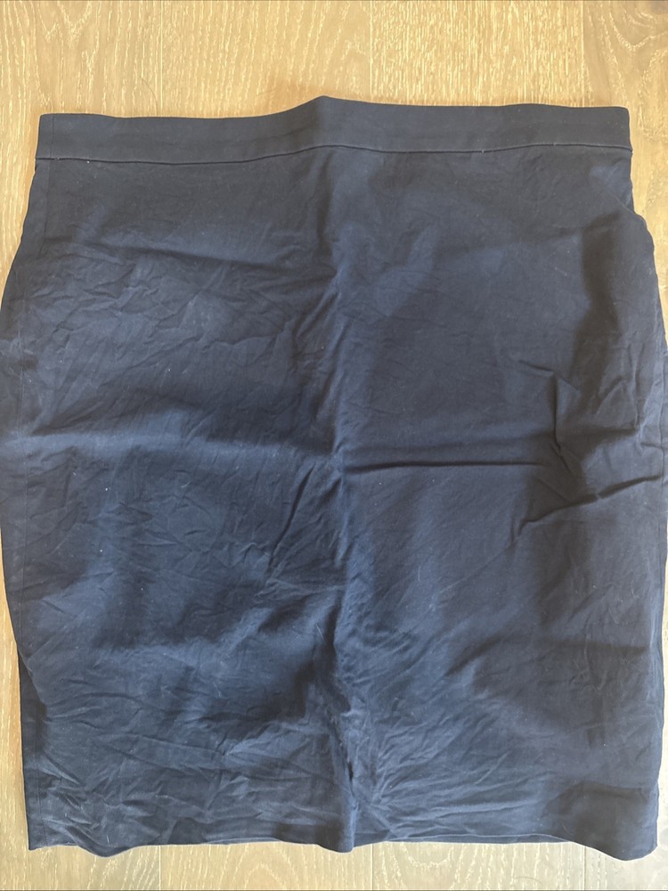 J.CREW Navy Blue Knee-Length Pencil Skirt with Side Zip