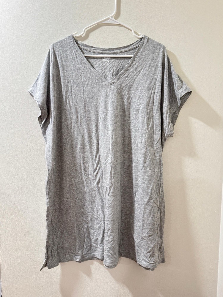 Lands End Womens 2X Supima Cotton Knit Tee V-neck Pullover Shirt - New w/o tag