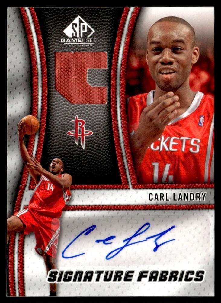 2009-10 Upper Decck SP Game Used Editoins Signature Fabrics Carl Landry Houston