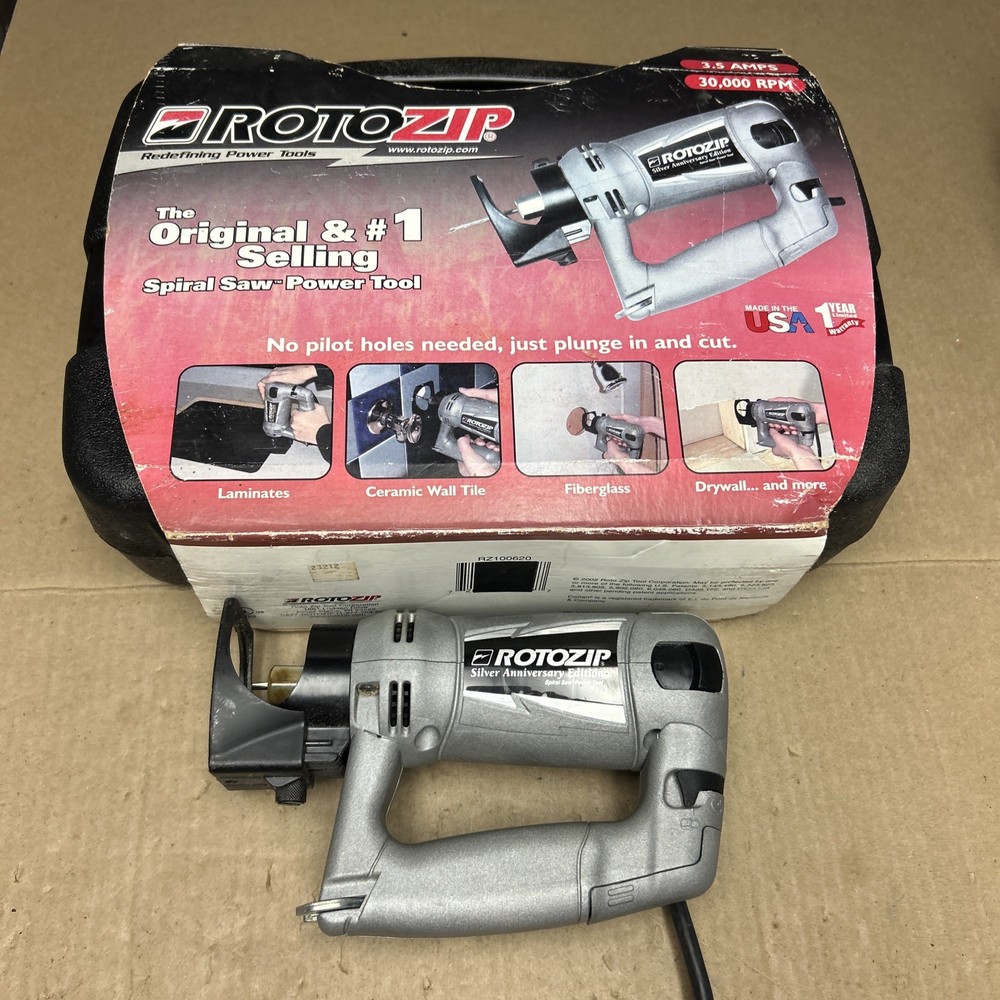 Rotozip Solaris Spiral Saw Power Tool SLS-02 Silver Edition W/Hard Case/Works