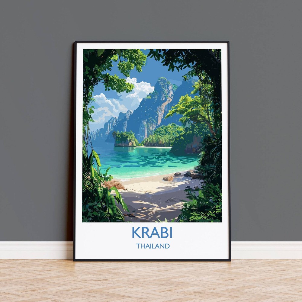 Krabi Travel Print Travel Poster Of Krabi Thailand Krabi Art Lovers Gift Wall