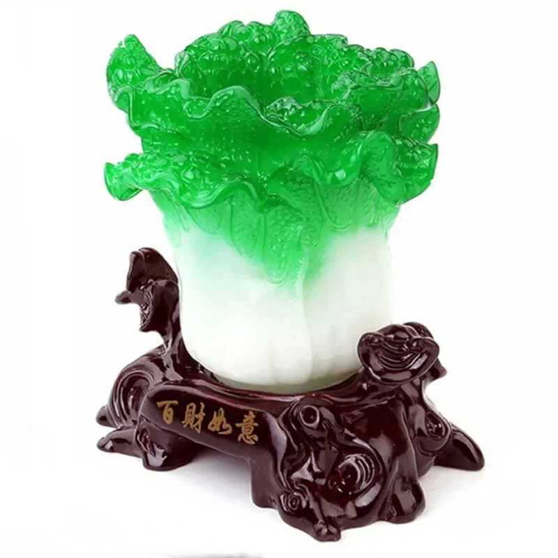Resin Chinese Cabbage Study Desktop Pen Holder Home Decoration Gift