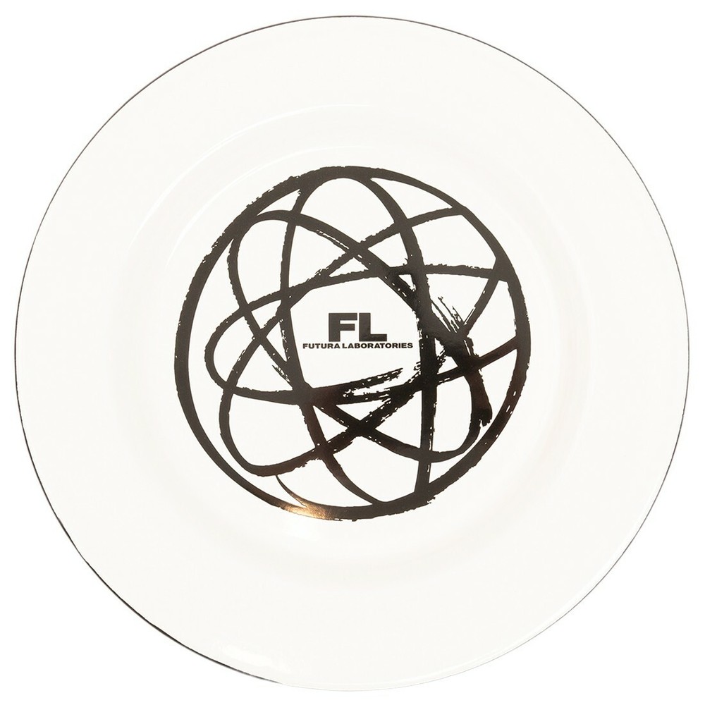 FUTURA 2000 LAB ATOM ENAMEL METAL PLATE WHITE