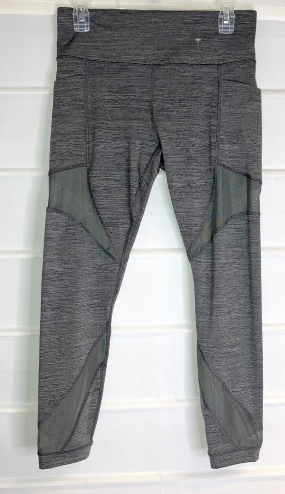 Members Mark Gray Nylon Mesh Compression Ankle Leggings Size Large New Without Tags-image
