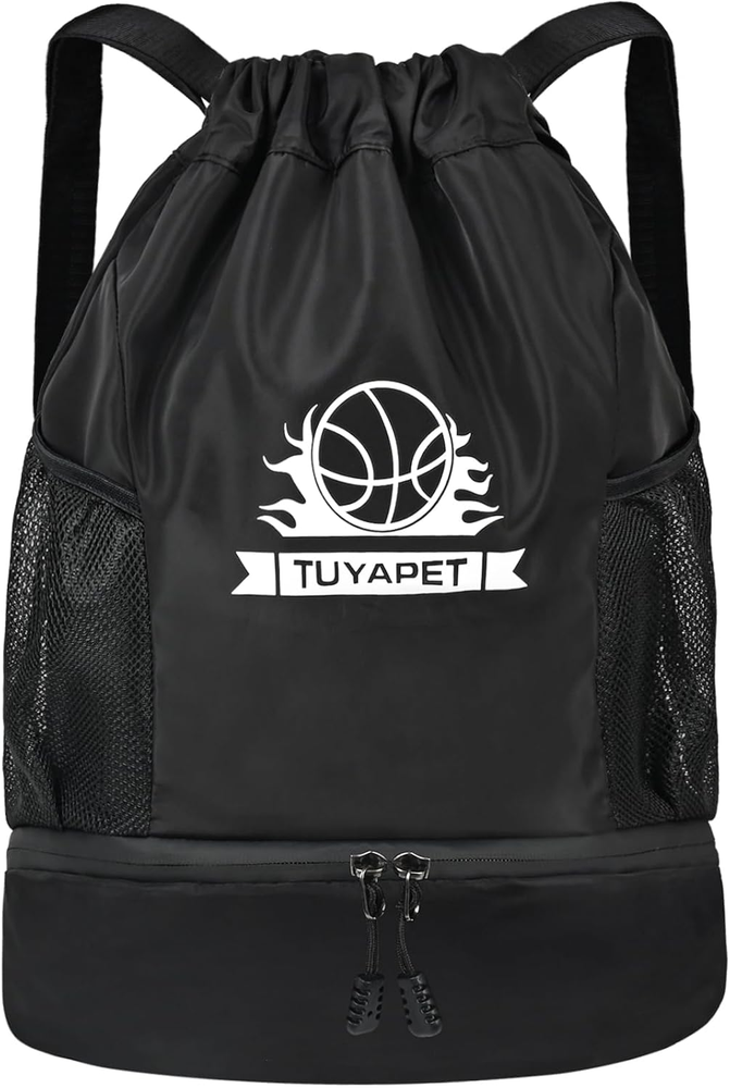 Men Women Drawstring Backpack Water-Resistant Lightweight with Zipper Pockets fo