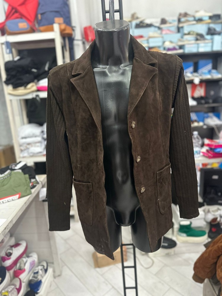Mariella Burani Brown Leather Jacket for Men Size 44 LLV439