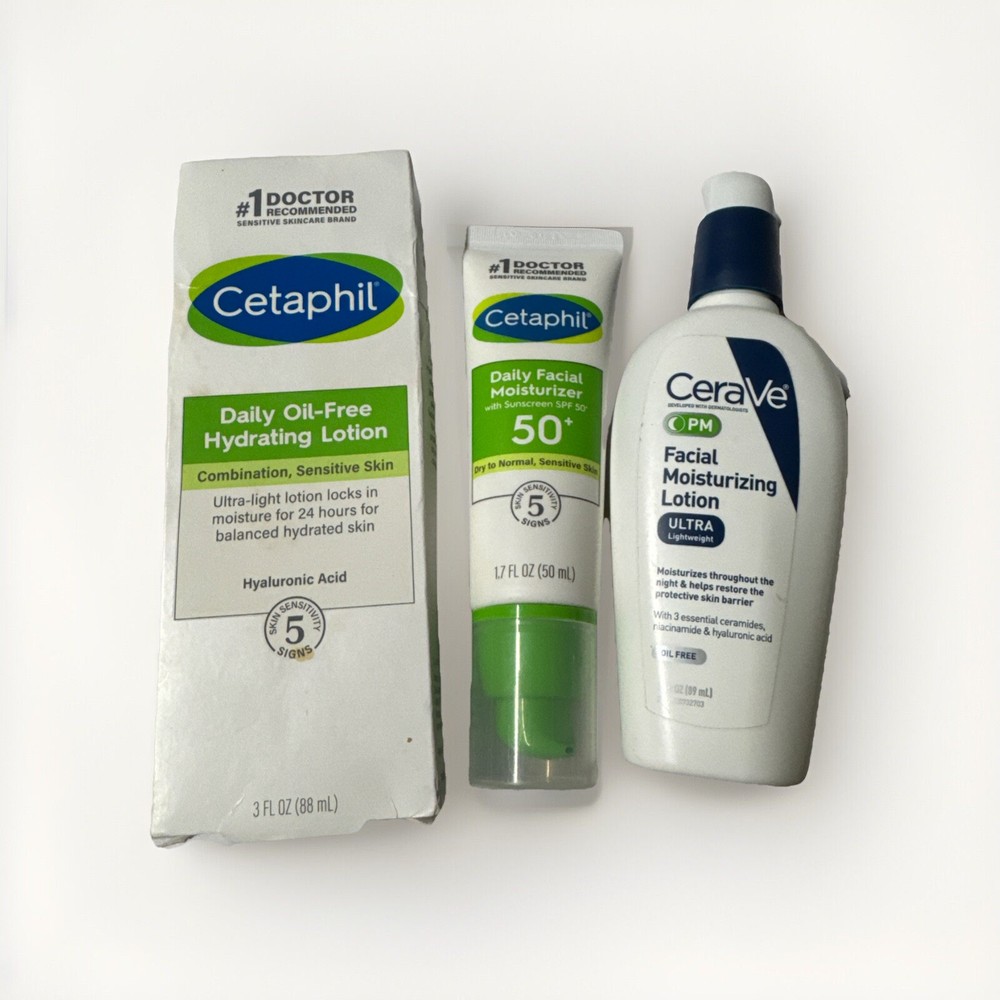 Cetaphil Hydrating Daily & Night Lotion 3-Pack for Moisturized Skin